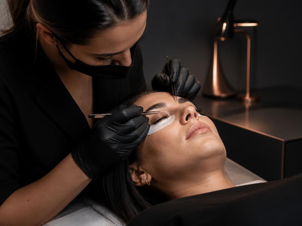 Lash designer em atendimento